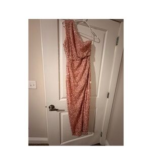 SHEIN Pink One Shoulder Dress